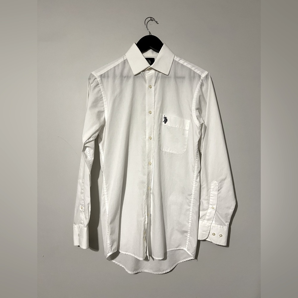 Men's U.S. Polo White Button-Up Shirt